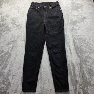 Vintage Levis 17512 Jeans Womens 11 Black High Rise Tapered Made USA 90s Cotton